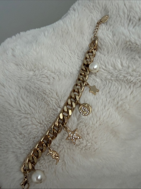 Jewelry - Gold Charm Bracelet with Pearl and Star Accents